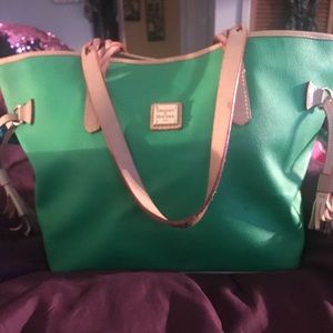 DOONEY & BOURKE Kristen Pebble Green Leather TOTE